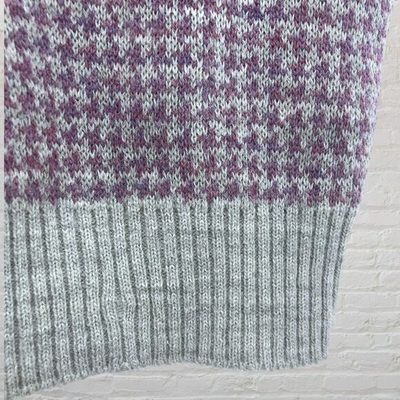 Vintage Wool Vest Purple Cream Patterned Knit David Brett Size XS/S - Picture 8 of 11